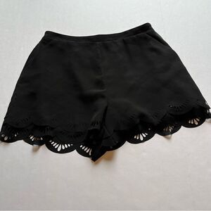 Lauren Conrad Women's Black Shorts Size Small Cute cut out scalloped hem